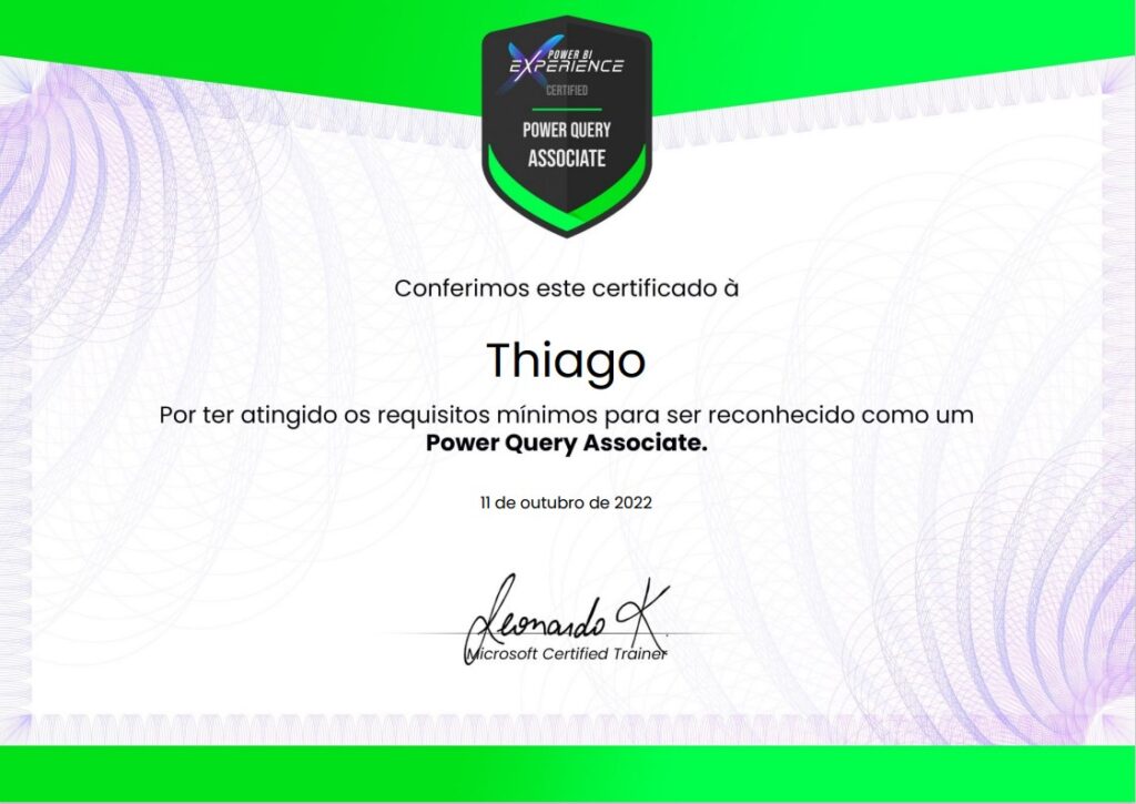 Certificado Power Query Associate