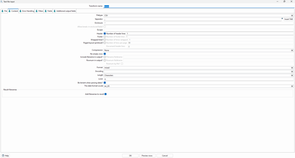 Text File Input no Apache Hop - Content